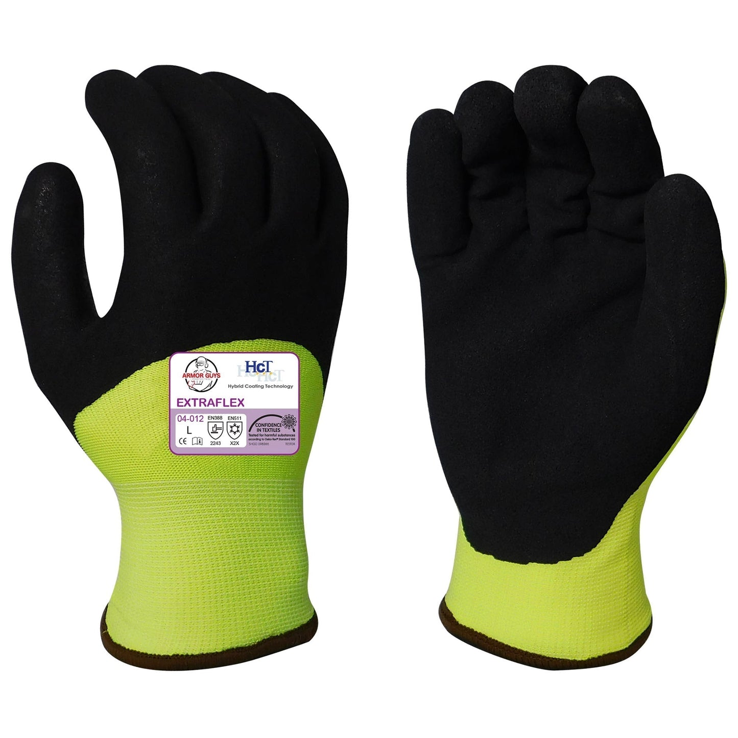 Yellow/Lime Knit Gloves - Armor Guys - Hi-Vis Comfort