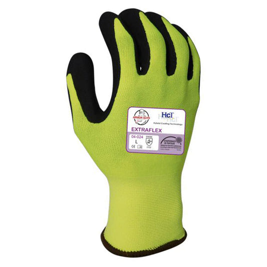 Yellow/Lime String Knit Gloves - Armor Guys - High-Vis Nitrile
