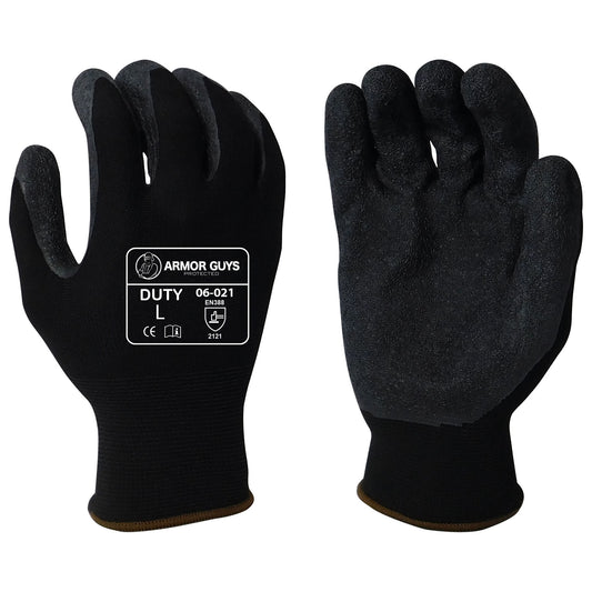 Black String Knit Gloves - Armor Guys - Coated Palm Durable