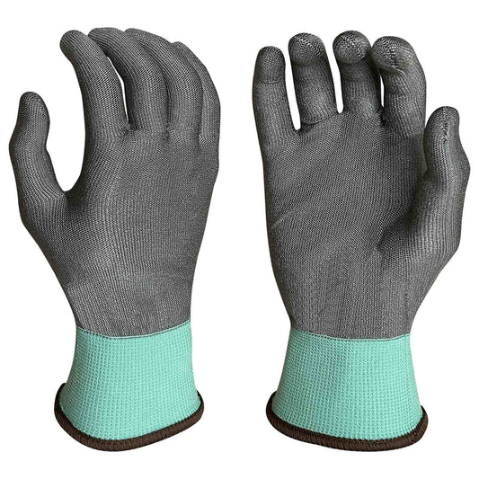 Green/Gray String Knit Gloves - Armor Guys - Ergonomic Fit