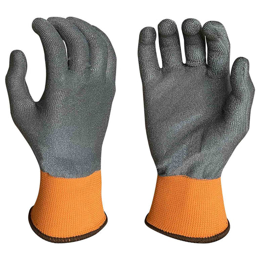 Orange/Gray String Knit Gloves - Armor Guys - Touchscreen Friendly