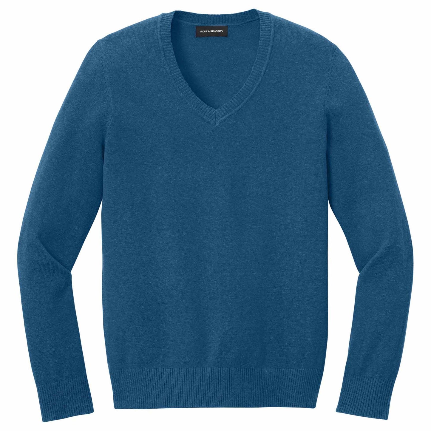 Aegean Blue Sweater - Port Authority - V-Neck Design