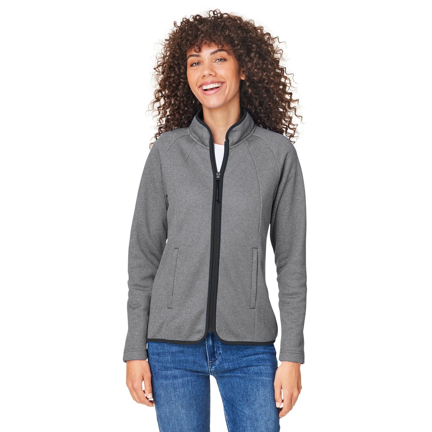 Black/White Jackets - Core 365 - Heathered Stripe Design