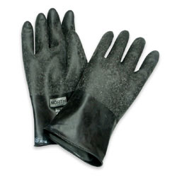Rough Grip Rubber Gloves - North Safety - Butyl Resistant