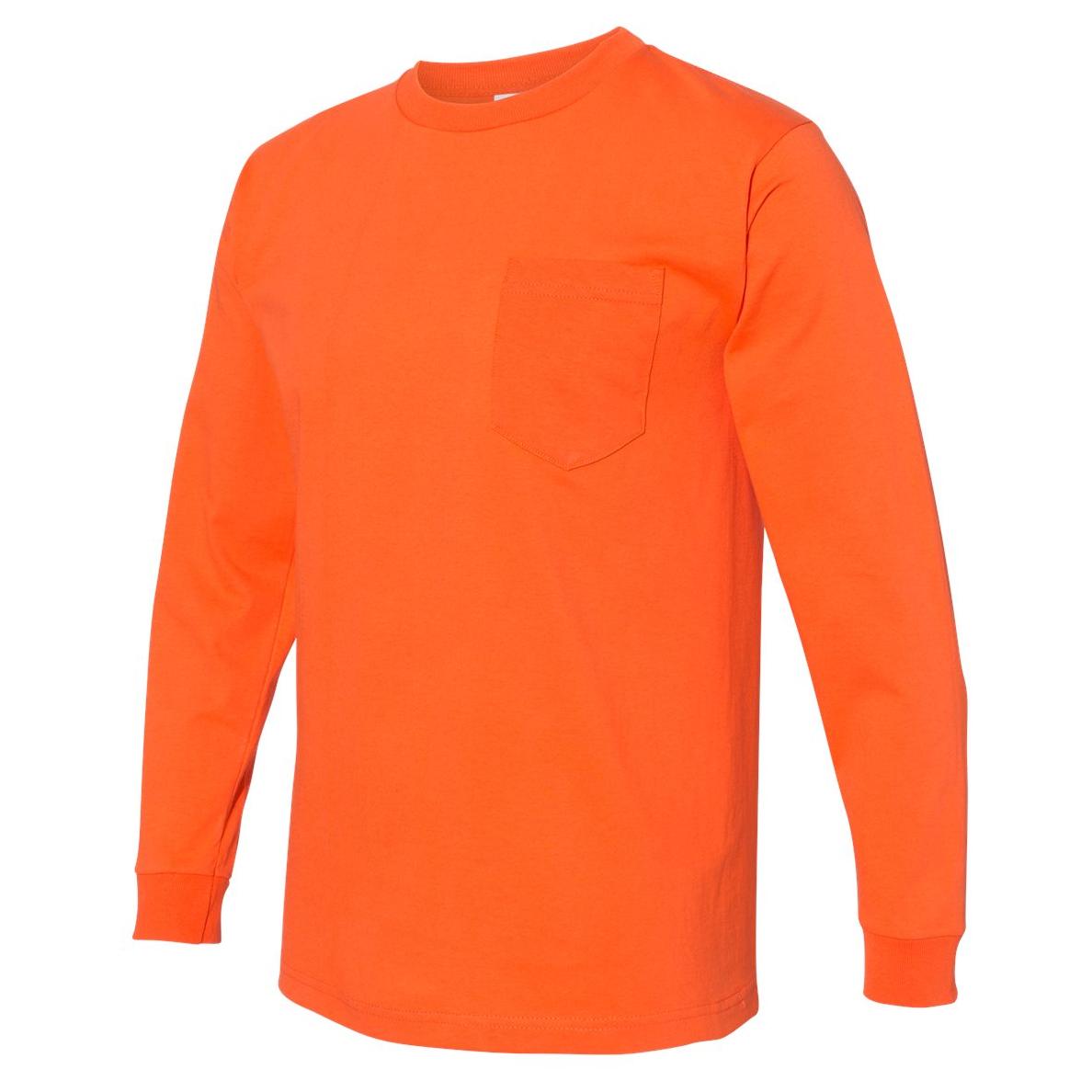 Black Long Sleeve T-Shirt - Bayside - Pocket Design