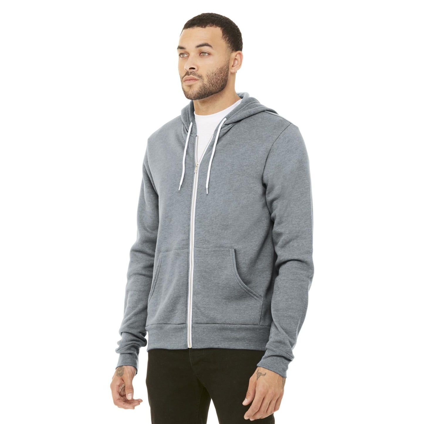 Black Heather Sweatshirt - Bella + Canvas - Full-Zip Fleece