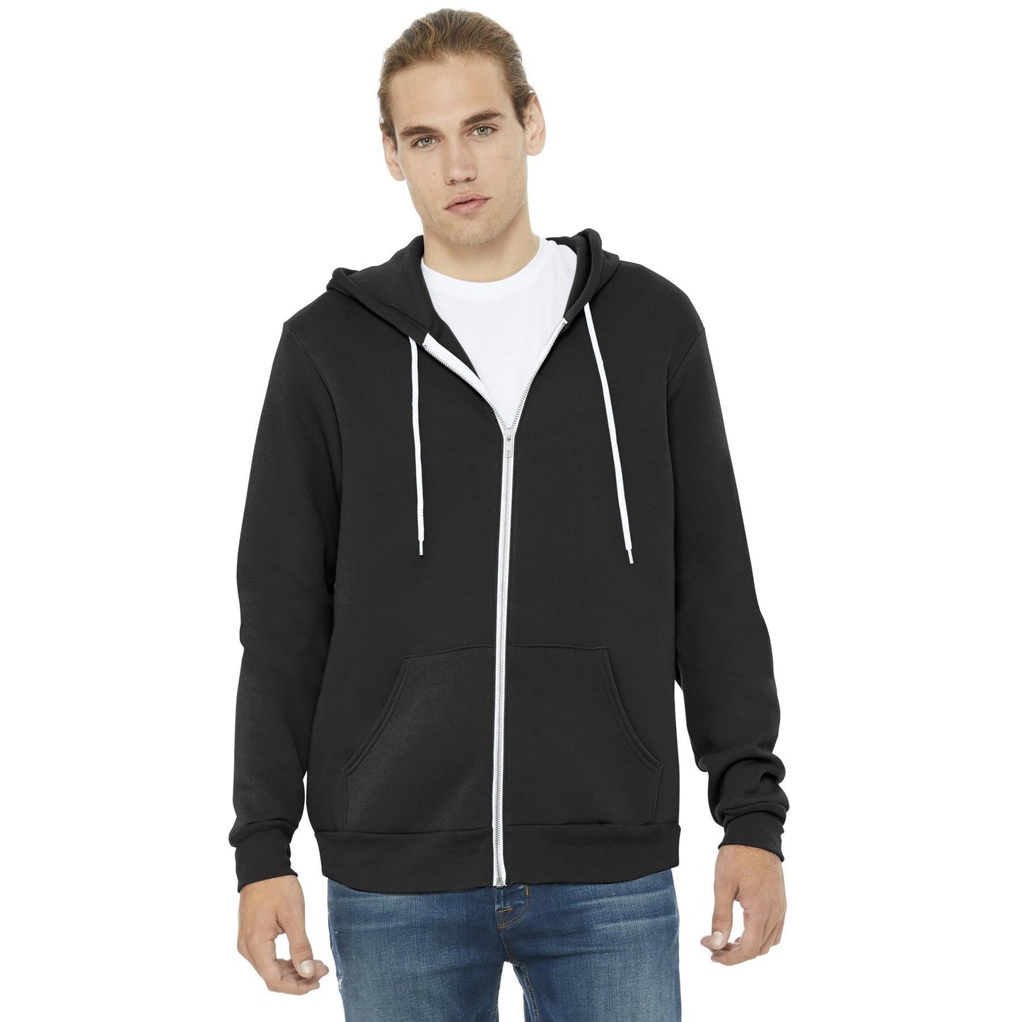 Black Heather Sweatshirt - Bella + Canvas - Full-Zip Fleece