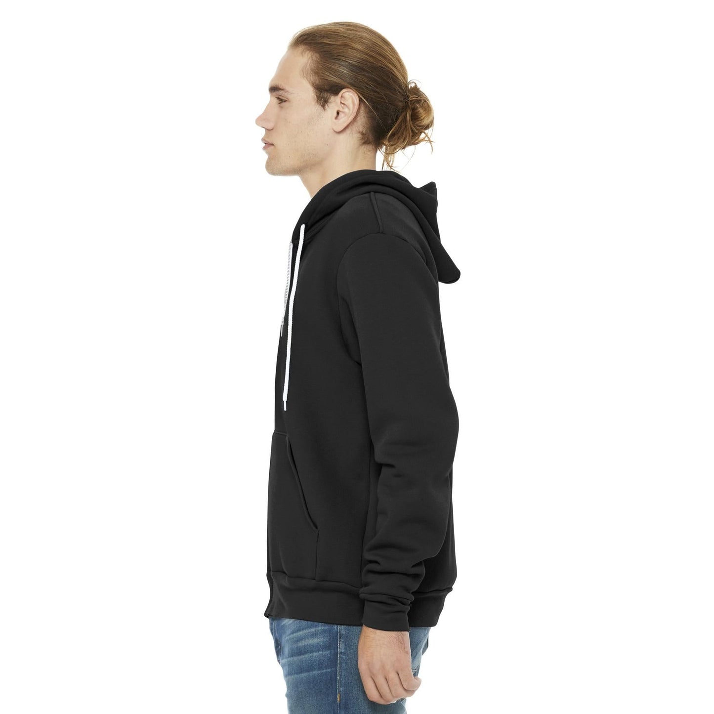 Black Heather Sweatshirt - Bella + Canvas - Full-Zip Fleece