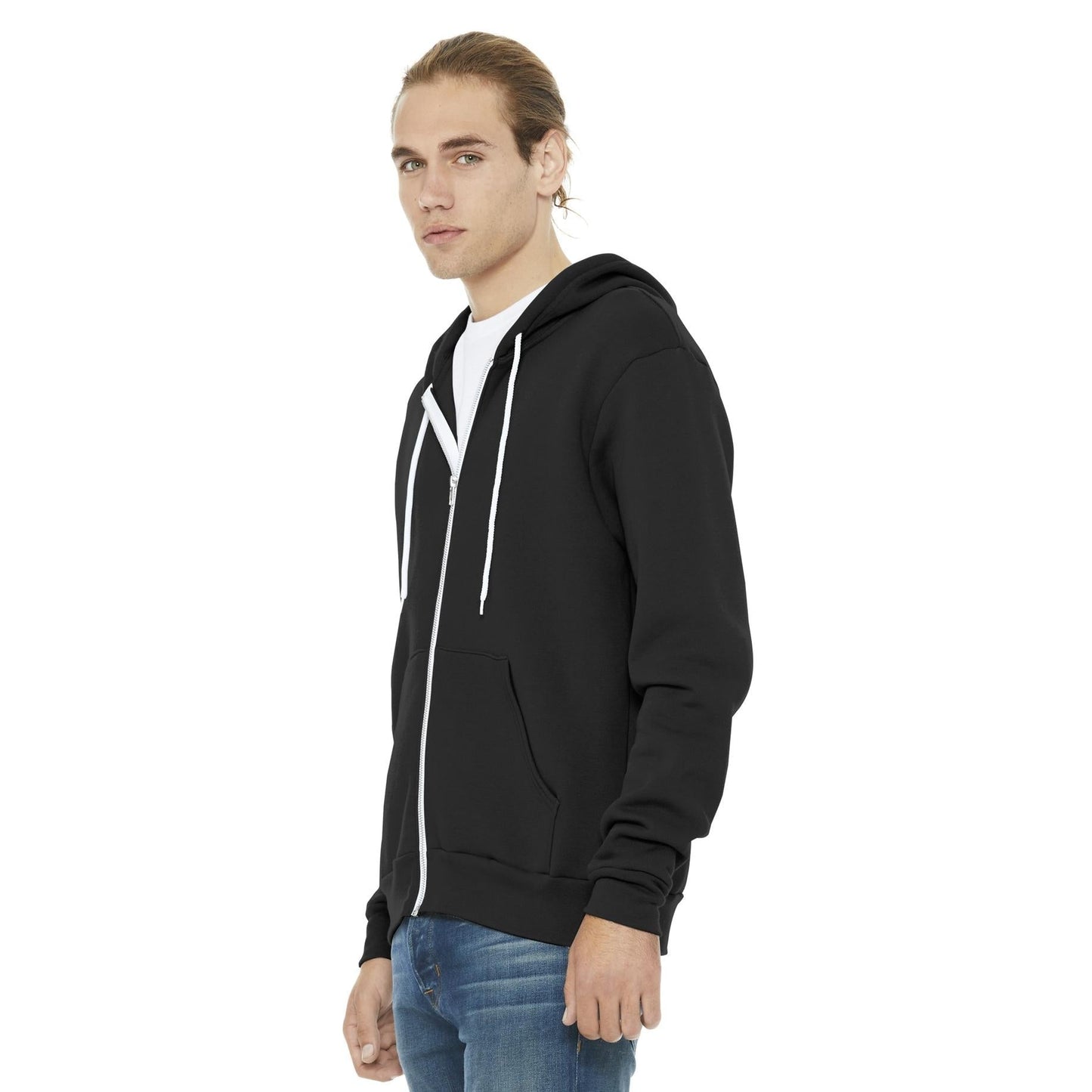 Black Heather Sweatshirt - Bella + Canvas - Full-Zip Fleece