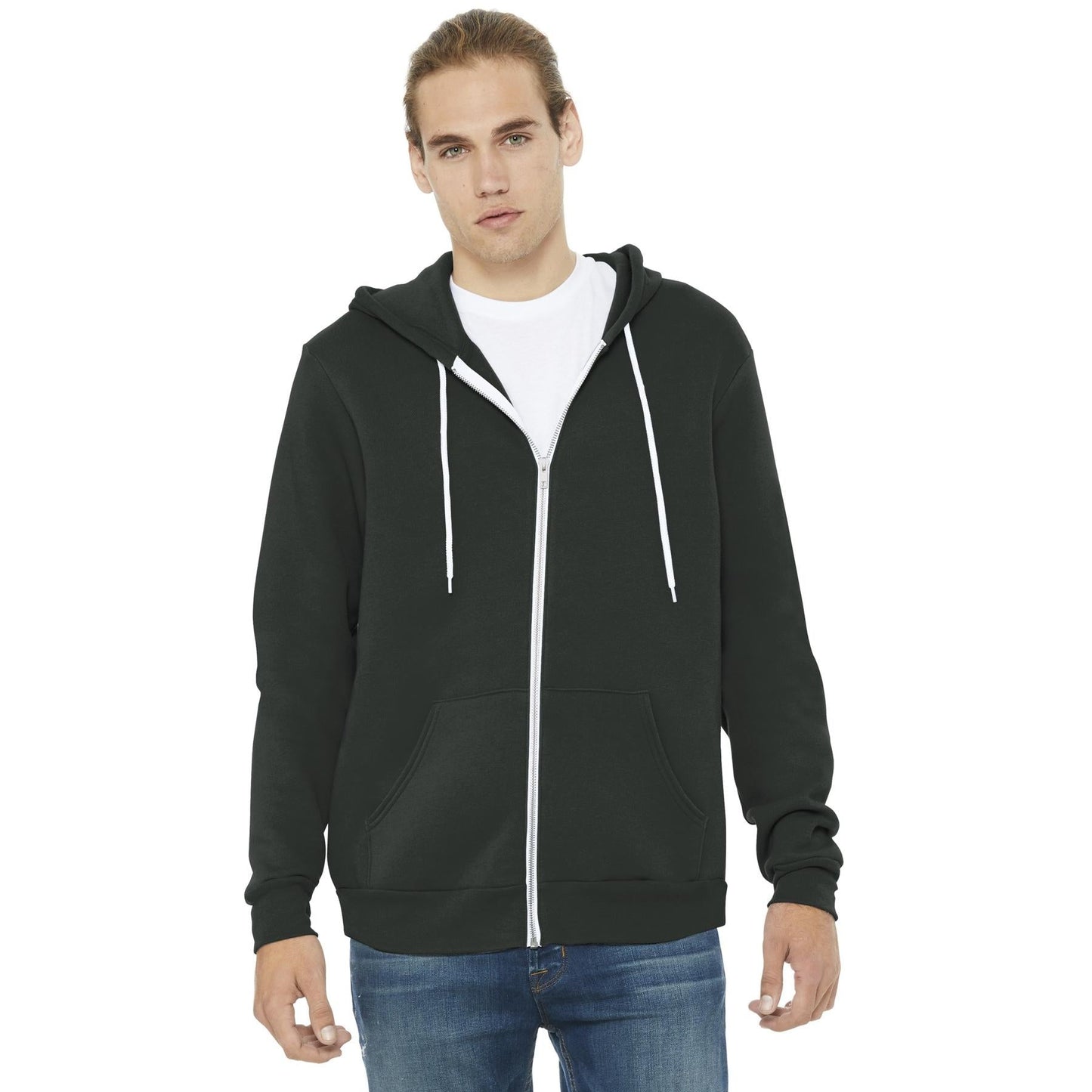 Black Heather Sweatshirt - Bella + Canvas - Full-Zip Fleece