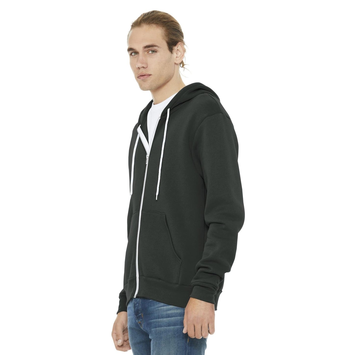 Black Heather Sweatshirt - Bella + Canvas - Full-Zip Fleece