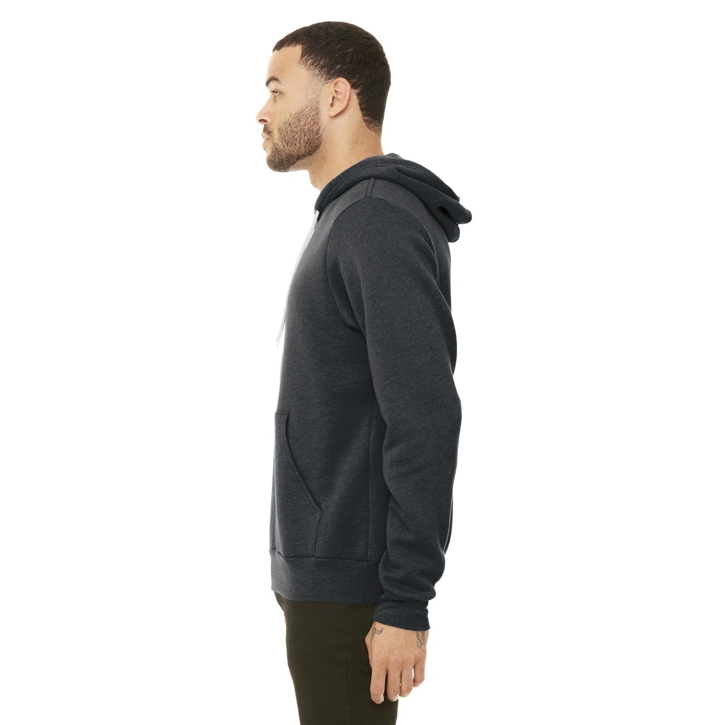 Black Heather Sweatshirt - Bella + Canvas - Full-Zip Fleece