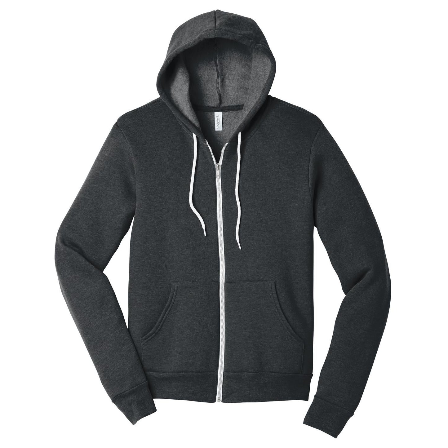 Black Heather Sweatshirt - Bella + Canvas - Full-Zip Fleece