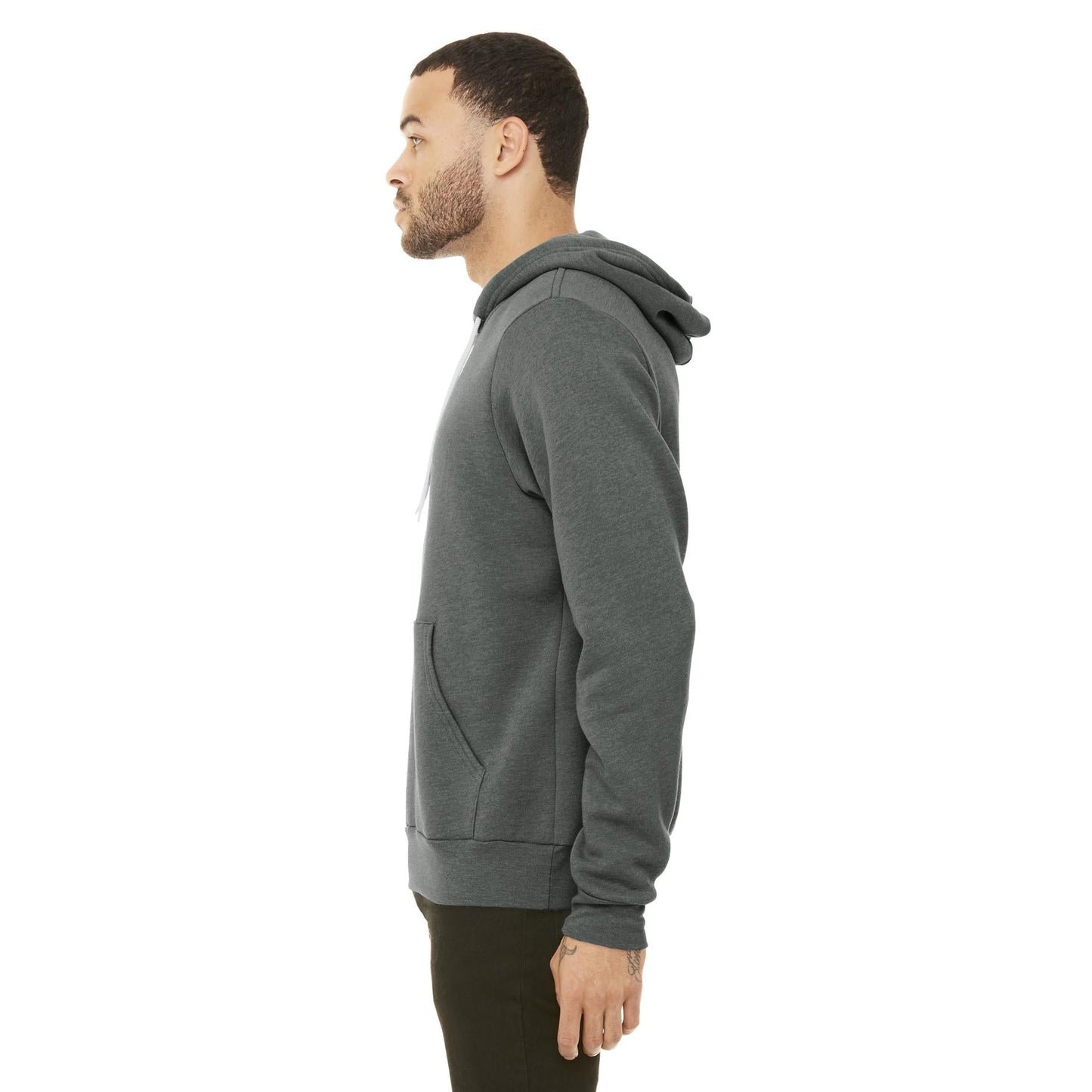 Black Heather Sweatshirt - Bella + Canvas - Full-Zip Fleece