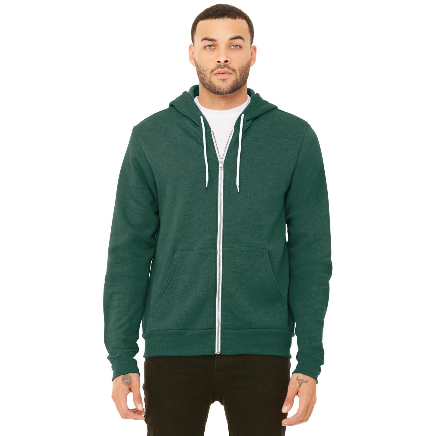 Black Heather Sweatshirt - Bella + Canvas - Full-Zip Fleece