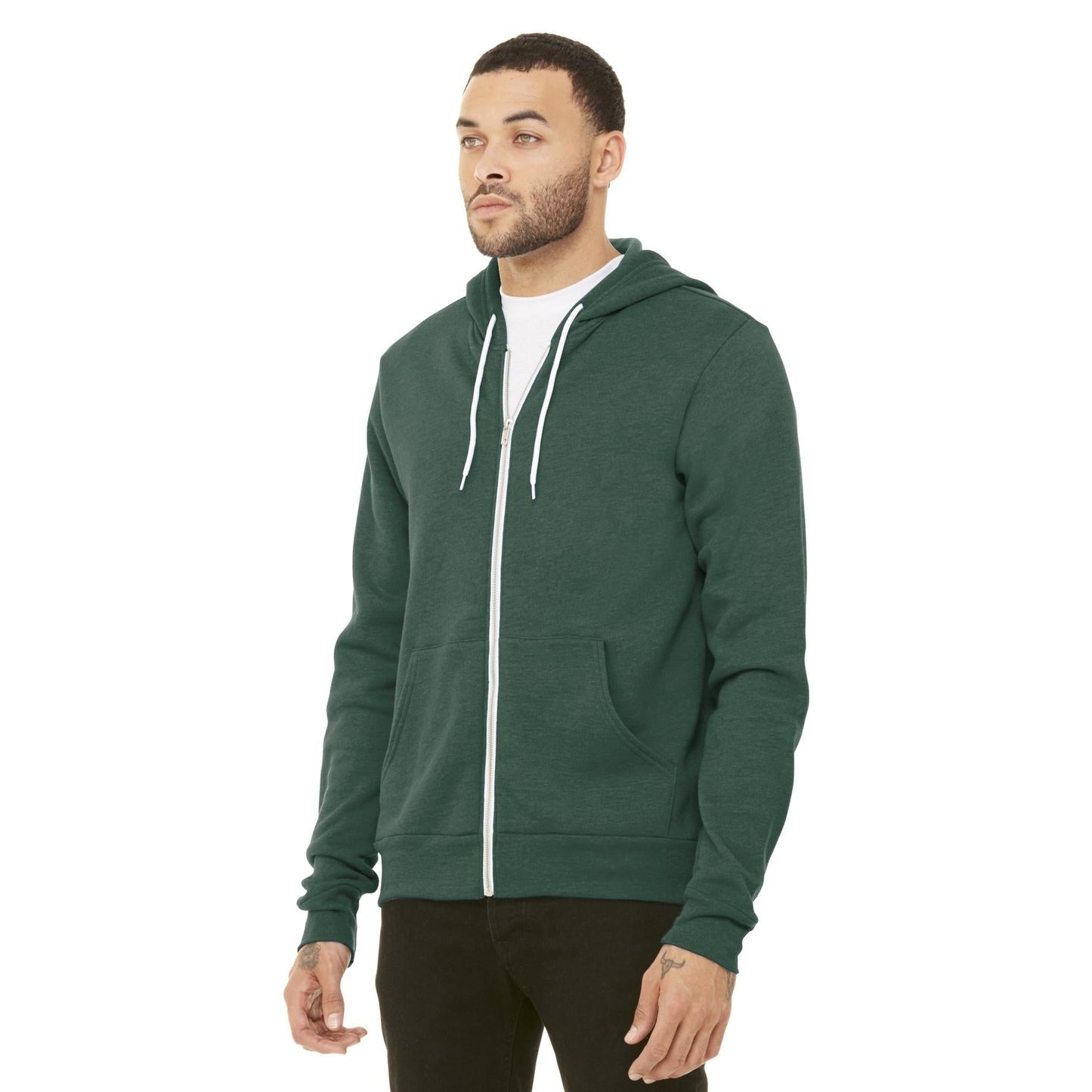 Black Heather Sweatshirt - Bella + Canvas - Full-Zip Fleece