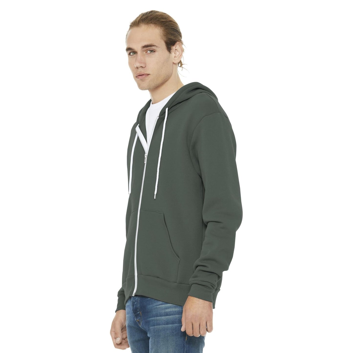 Black Heather Sweatshirt - Bella + Canvas - Full-Zip Fleece