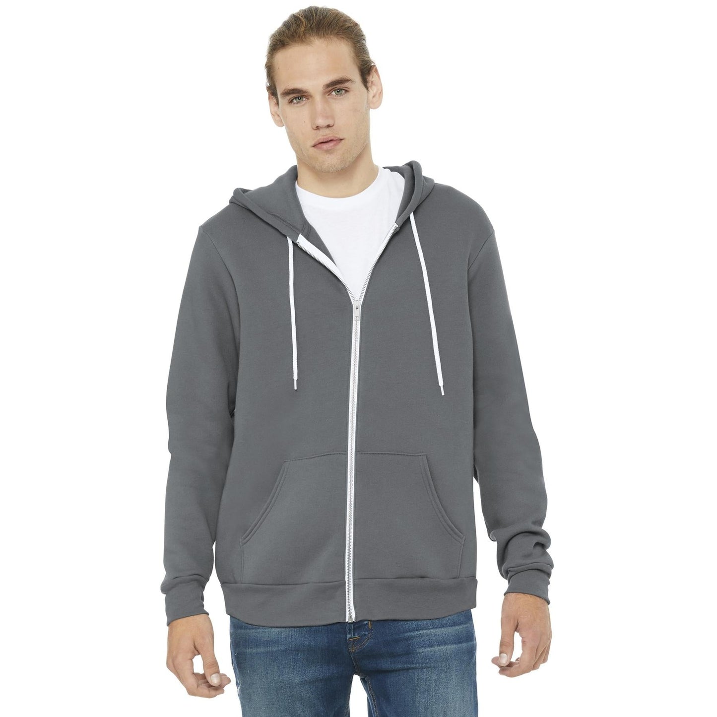 Black Heather Sweatshirt - Bella + Canvas - Full-Zip Fleece