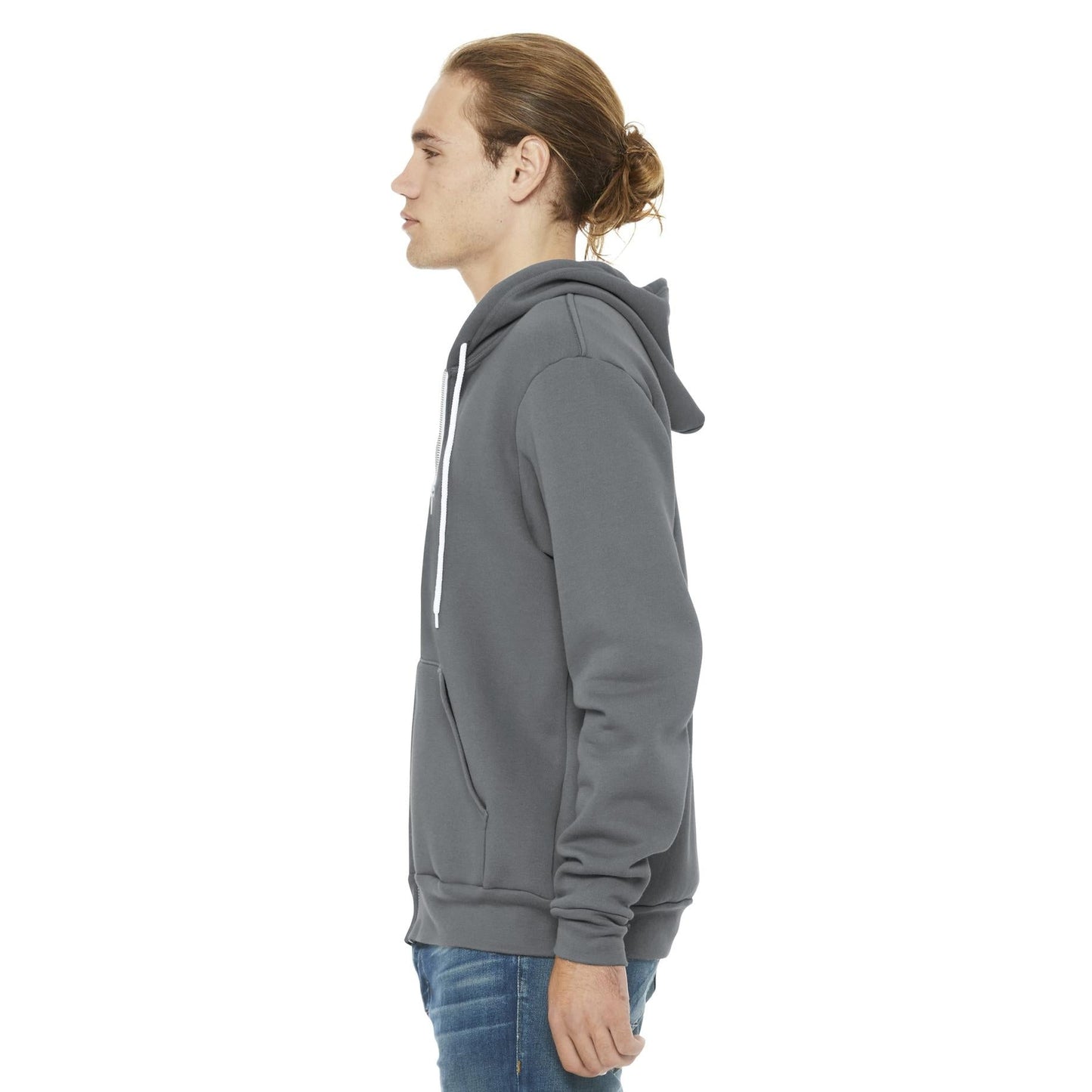 Black Heather Sweatshirt - Bella + Canvas - Full-Zip Fleece