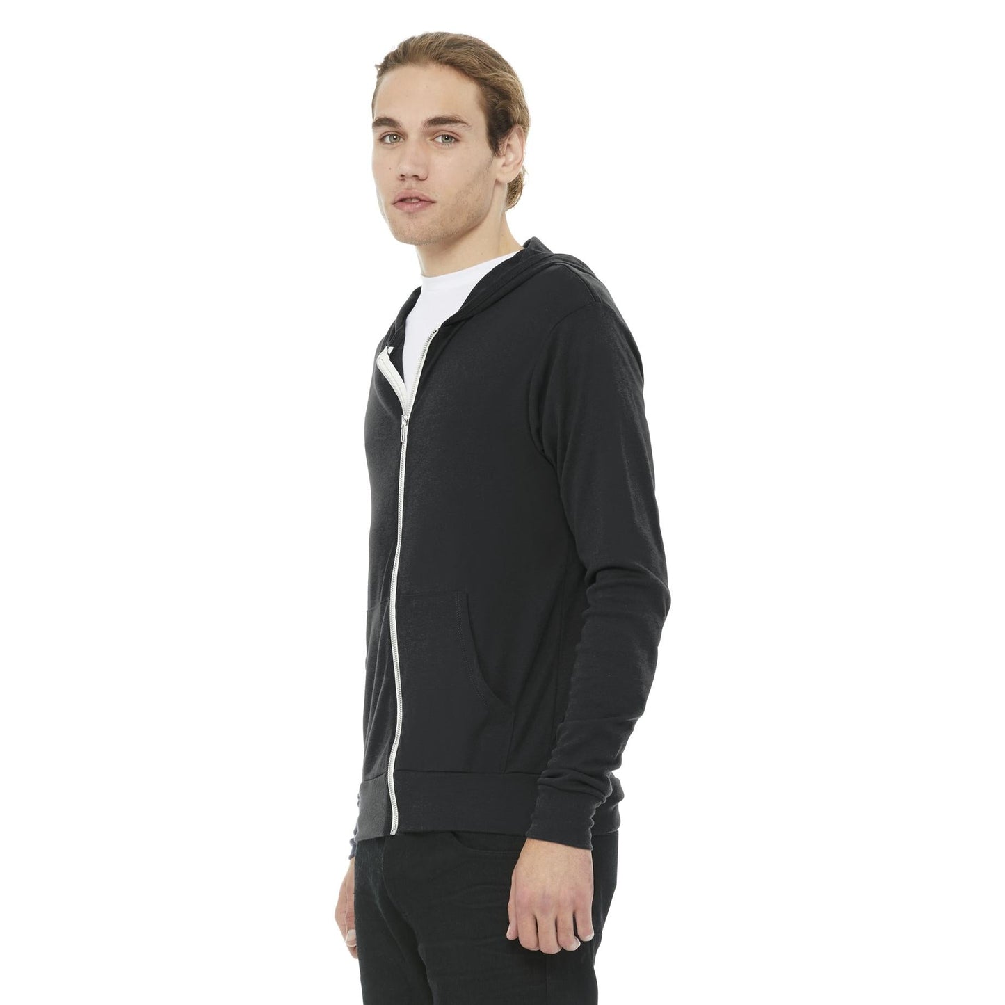 Charcoal-Black Lightweight Hoodie - Bella + Canvas - Soft Fabric