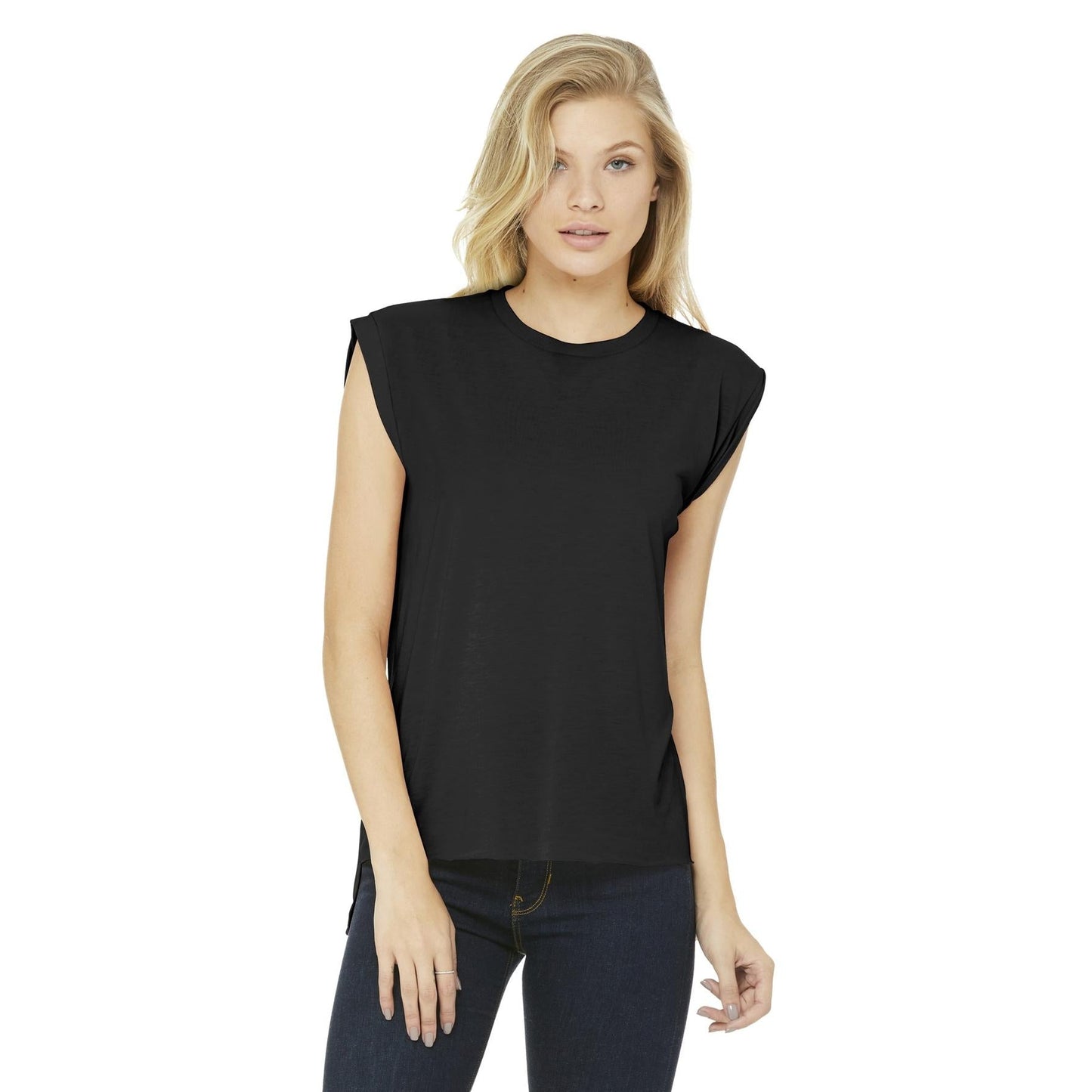 Black T-Shirts - Bella + Canvas - Stylish Flowy Tee - Trending