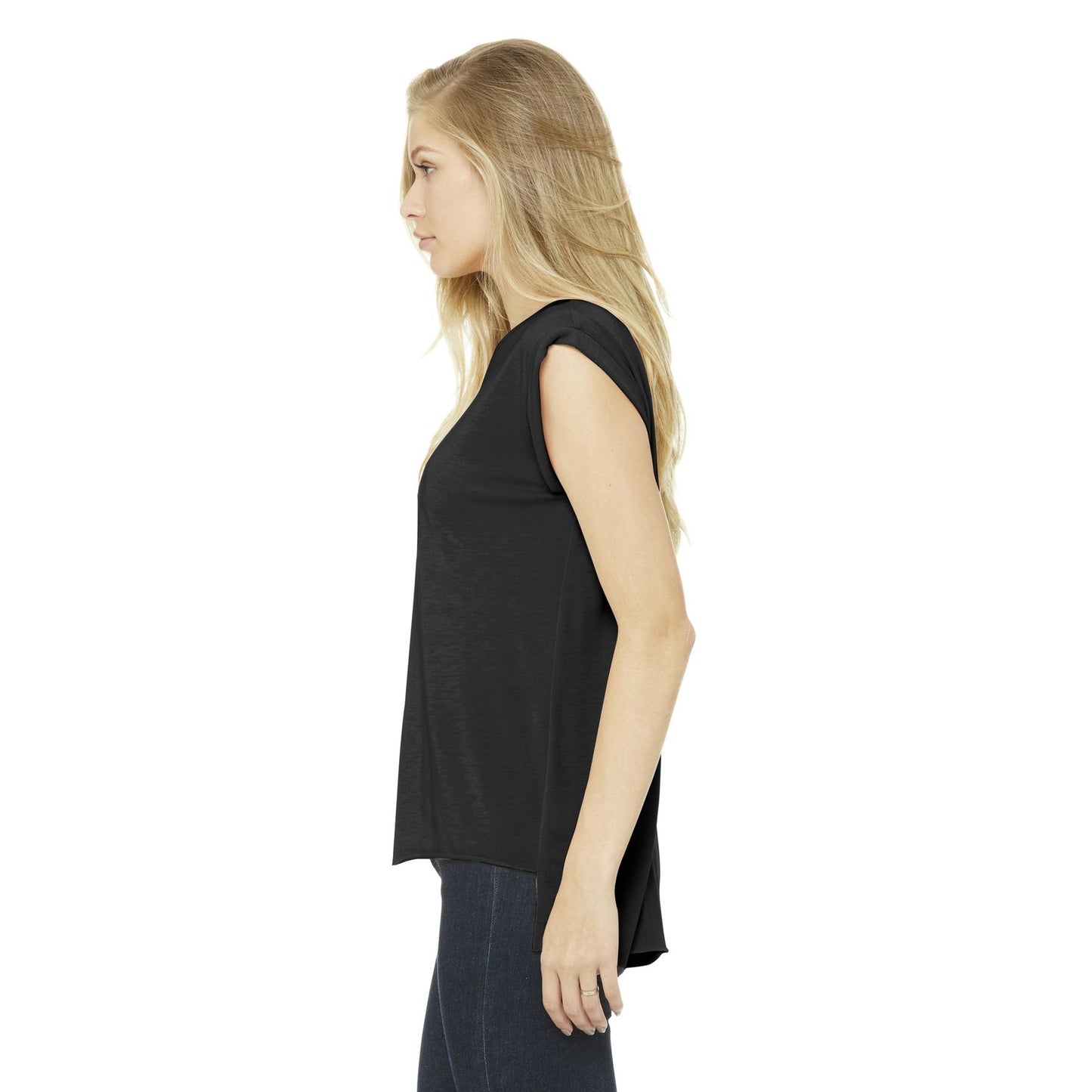 Black T-Shirts - Bella + Canvas - Stylish Flowy Tee - Trending