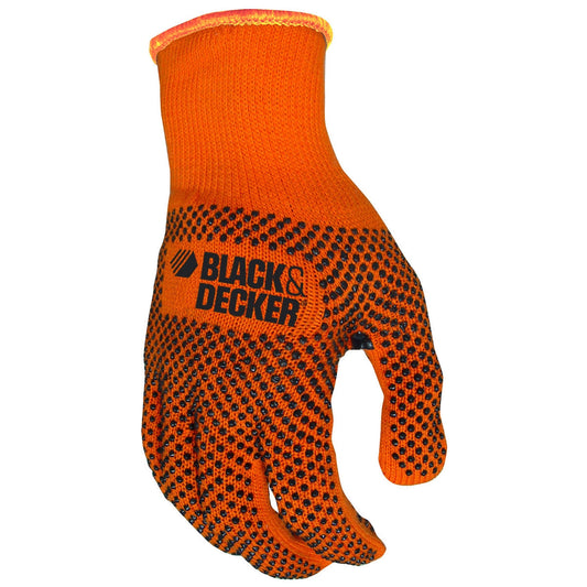 Orange String Knit Gloves - Black and Decker - Gripper Grip