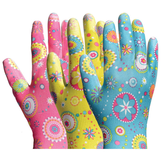 Green/Yellow/Pink String Knit Gloves - Bellingham Glove - Cool Design