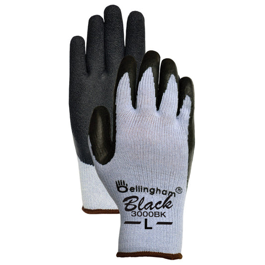 Black String Knit Gloves - Bellingham Glove - Durable Grip