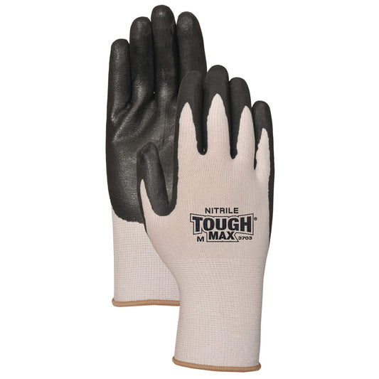 Black/Gray String Knit Gloves - Bellingham Glove - Nitrile Coated
