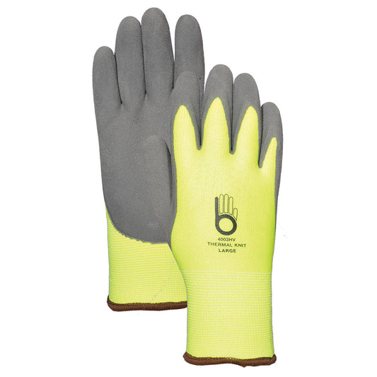 Yellow String Knit Gloves - Bellingham Glove - Insulated Grip