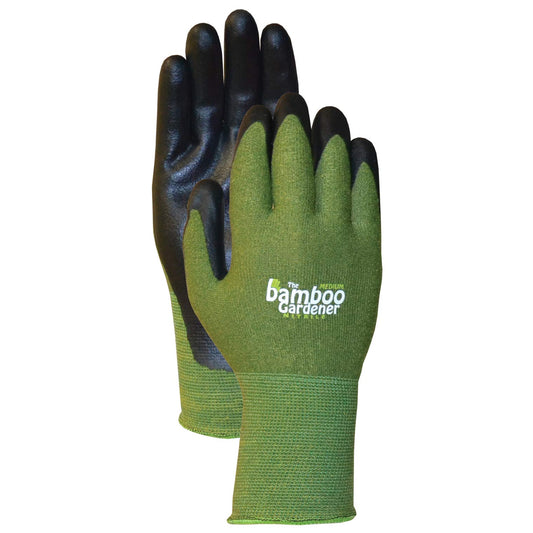 Green/Black String Knit Gloves - Bellingham Glove - Durable Nitrile