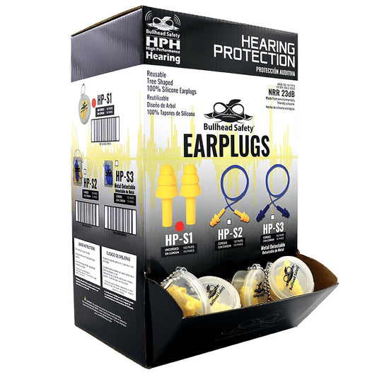 Yellow Ear Plugs - Bullhead Safety - Reusable Silicone
