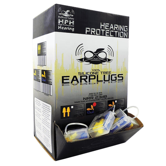 Yellow Ear Plugs - Bullhead Safety - Reusable Silicone