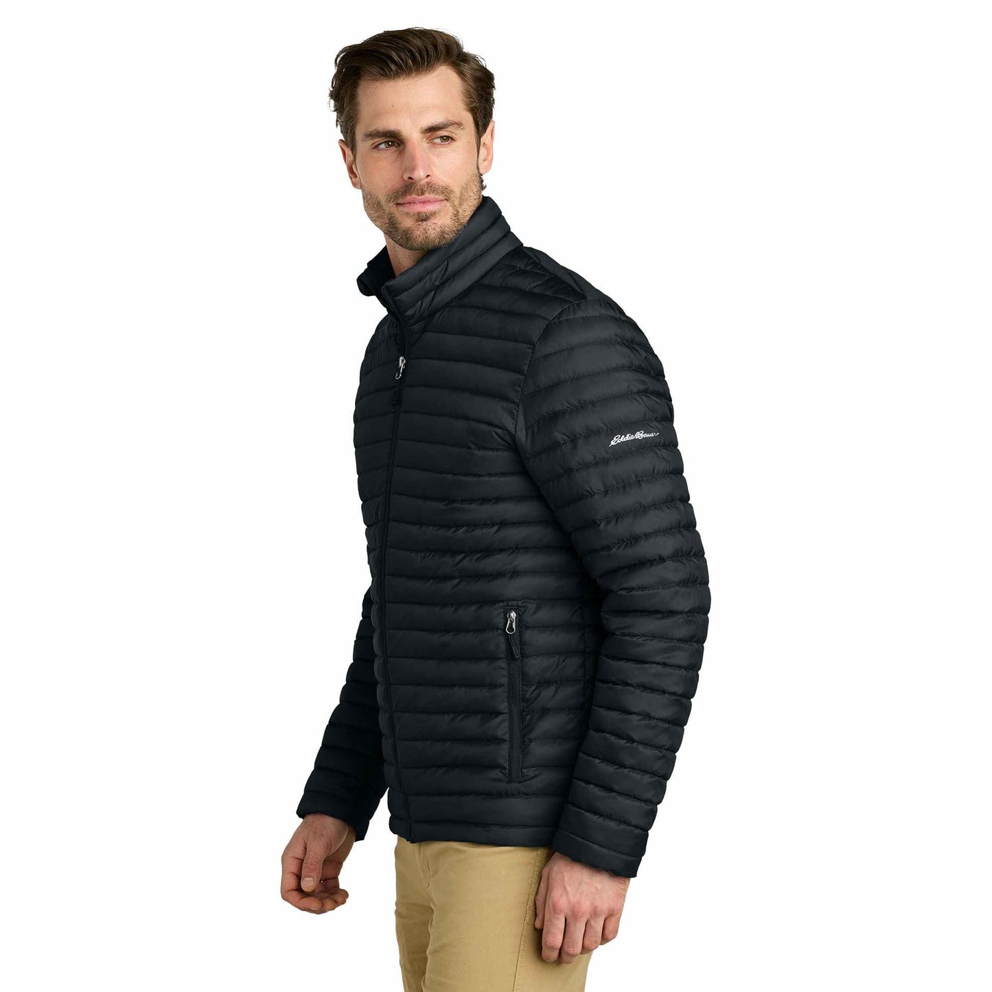 Black Quilted Jacket - Eddie Bauer - Packable Style
