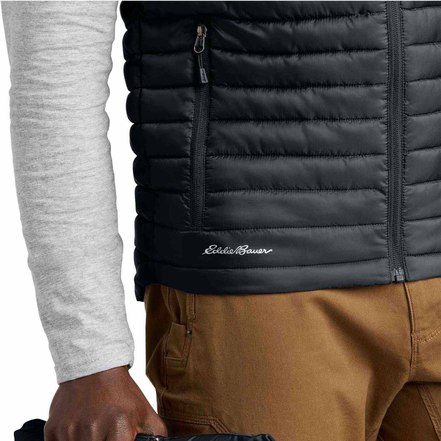 Black Packable Vest - Eddie Bauer - Quilted Design