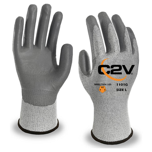 Gray String Knit Gloves - C2V - Durable Grip