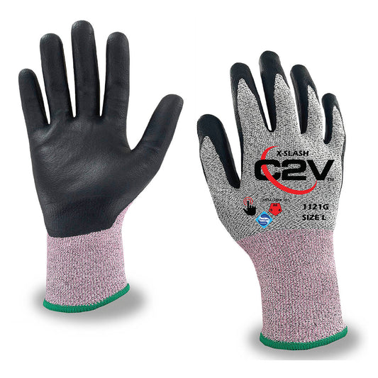 Gray Durable String Knit Gloves - C2V - Cut Resistant