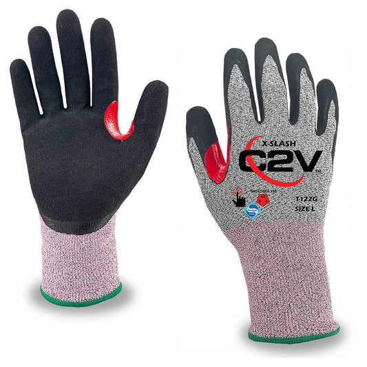 Gray Durable String Knit Gloves - C2V - Cut Resistant