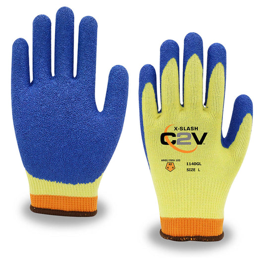 Crinkle Latex Coated Gloves - C2V - High Visibility