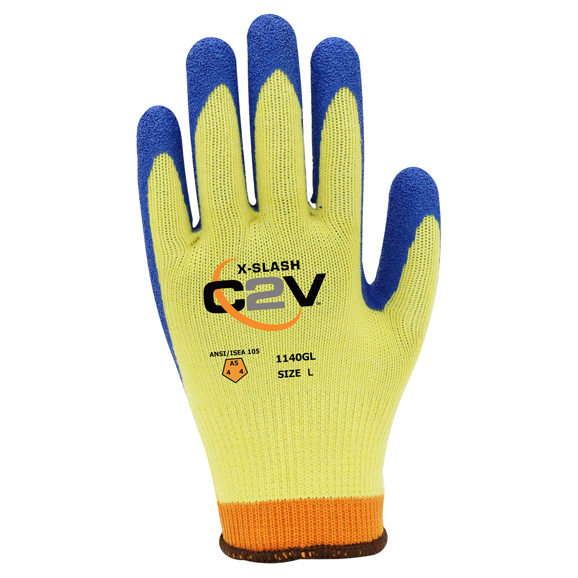 Crinkle Latex Coated Gloves - C2V - High Visibility