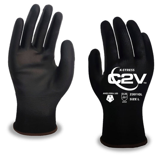 Black String Knit Gloves - C2V - Strong Grip