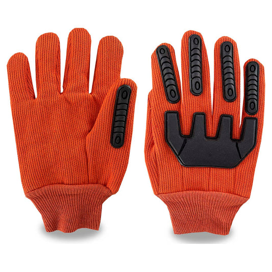 Hi-Vis Orange Gloves - C2V - Durable Canvas Protection