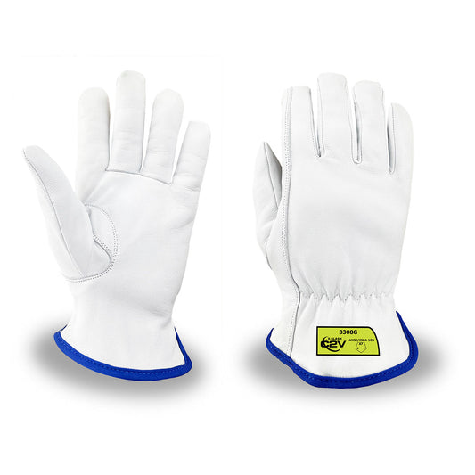 White Leather Gloves - C2V - Abrasion Resistant