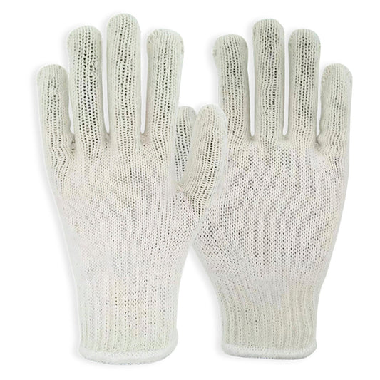 Natural String Knit Gloves - C2V - Heavy Weight Poly/Cotton