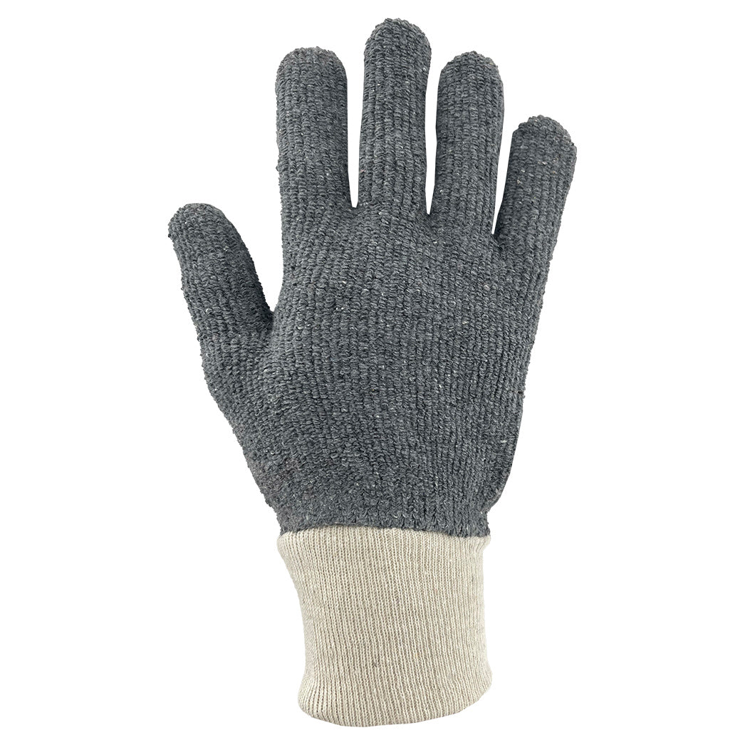 Gray String Knit Gloves - C2V - Terry Cloth Comfort