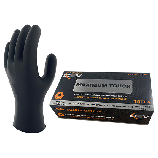 Black Disposable Gloves - C2V - Nitrile Safety
