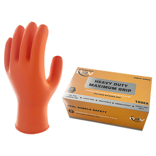 Orange Disposable Gloves - C2V - Durable Nitrile