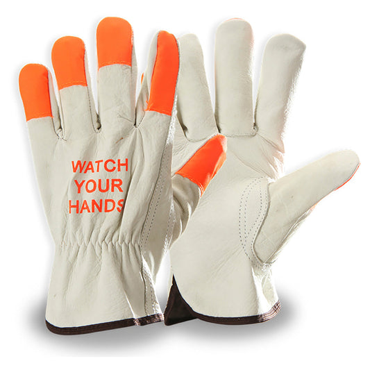 Hi-Vis FR Fingertips Leather Gloves - C2V - Durable Grip