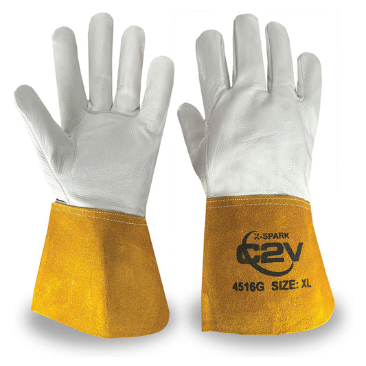 Gray Leather Gloves - C2V - Durable Design